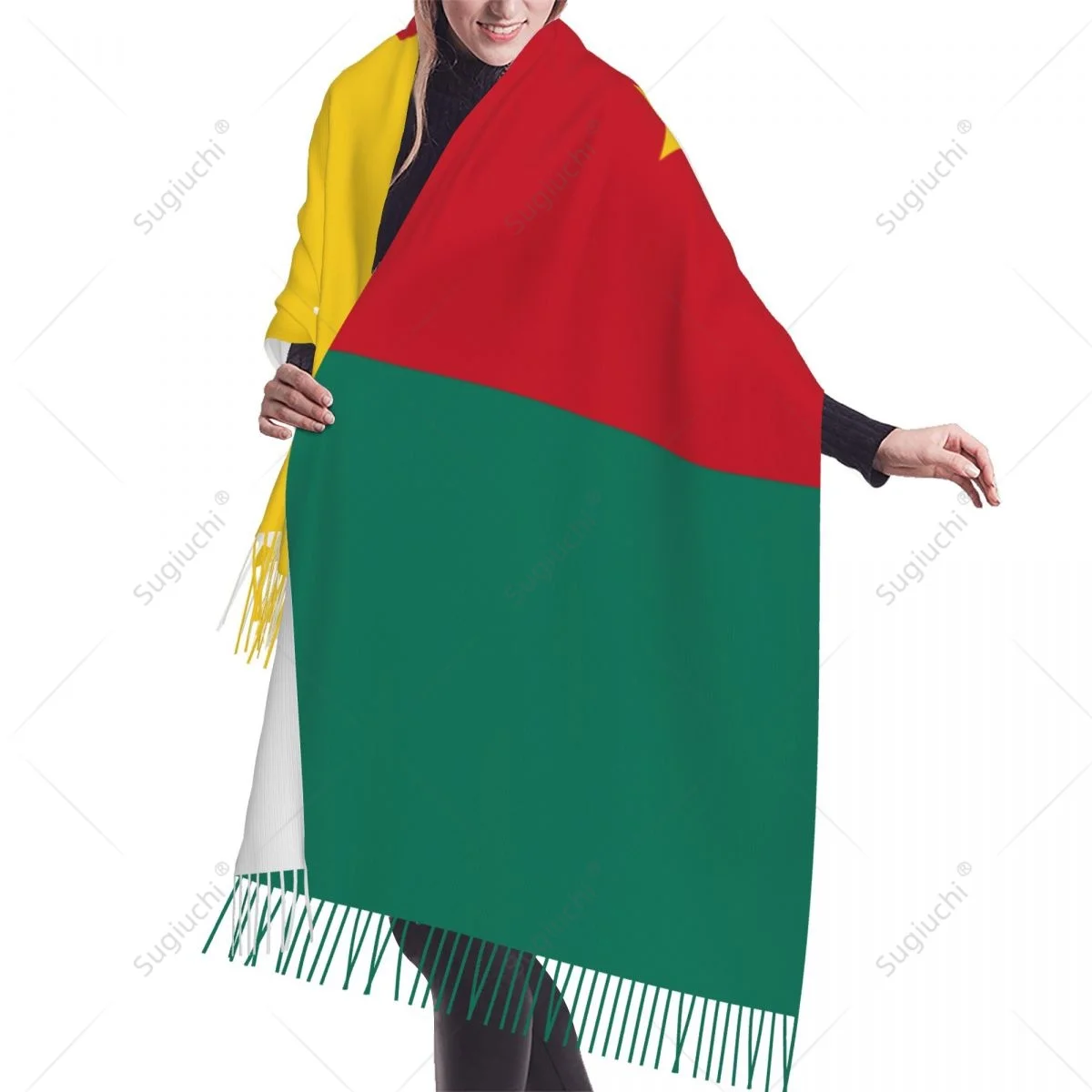 Cameroun Feel-Écharpe Pashmina Chaude, Châle Rond Hijab, Multifonction, Unisexe, Printemps, Hiver