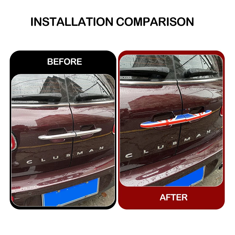 Tailgate Handle Cover Union Jack Style For Mini Cooper Clubman F54 R55, Perfect Fit Anti‑Scratch ABS Exterior Car Accessories