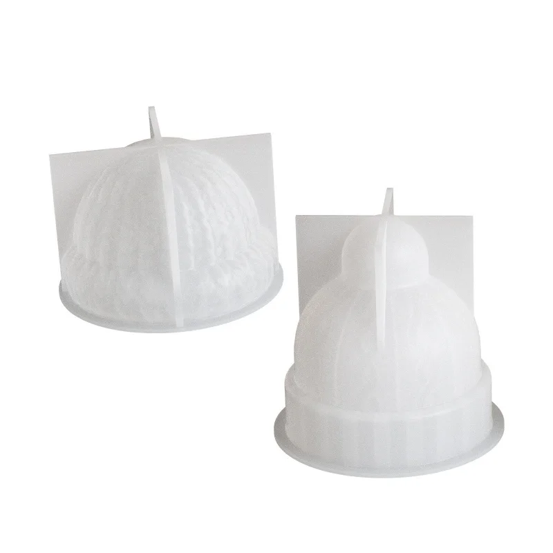 Moule à bougie en silicone en forme de chapeau de Noël en laine, gypse d'aromathérapie bricolage, décoration de bougeoir, ornement, moule en résine, douzaine d'artisanat