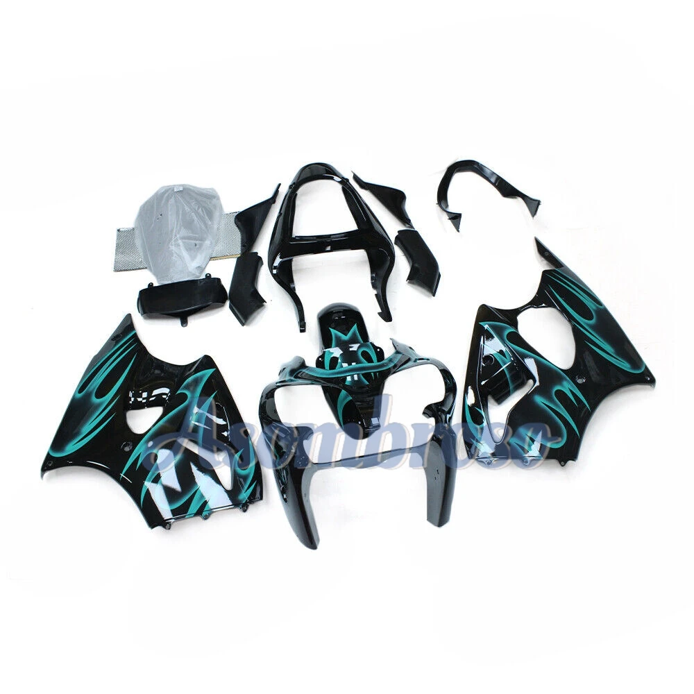High Quality Motorcycle Fairing kit For Ninja ZX6R 2000 2001 2002  Abs ZXMT fairings ZX-6R 00 01 02 Green Flame ZXMT