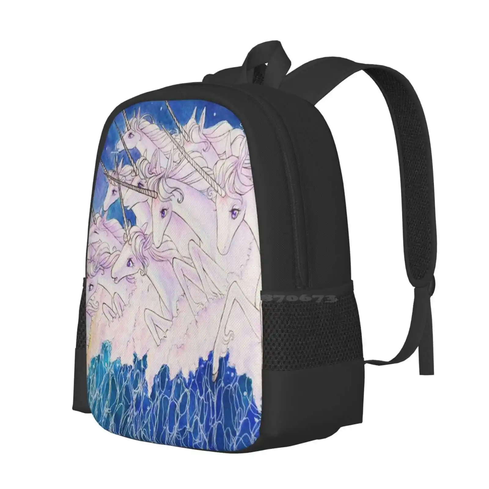 Unicorns In The Sea Backpacks For School Teenagers Girls Travel Bags The Last Unicorn Tlu Unicorns Ocean Peter S Beagle