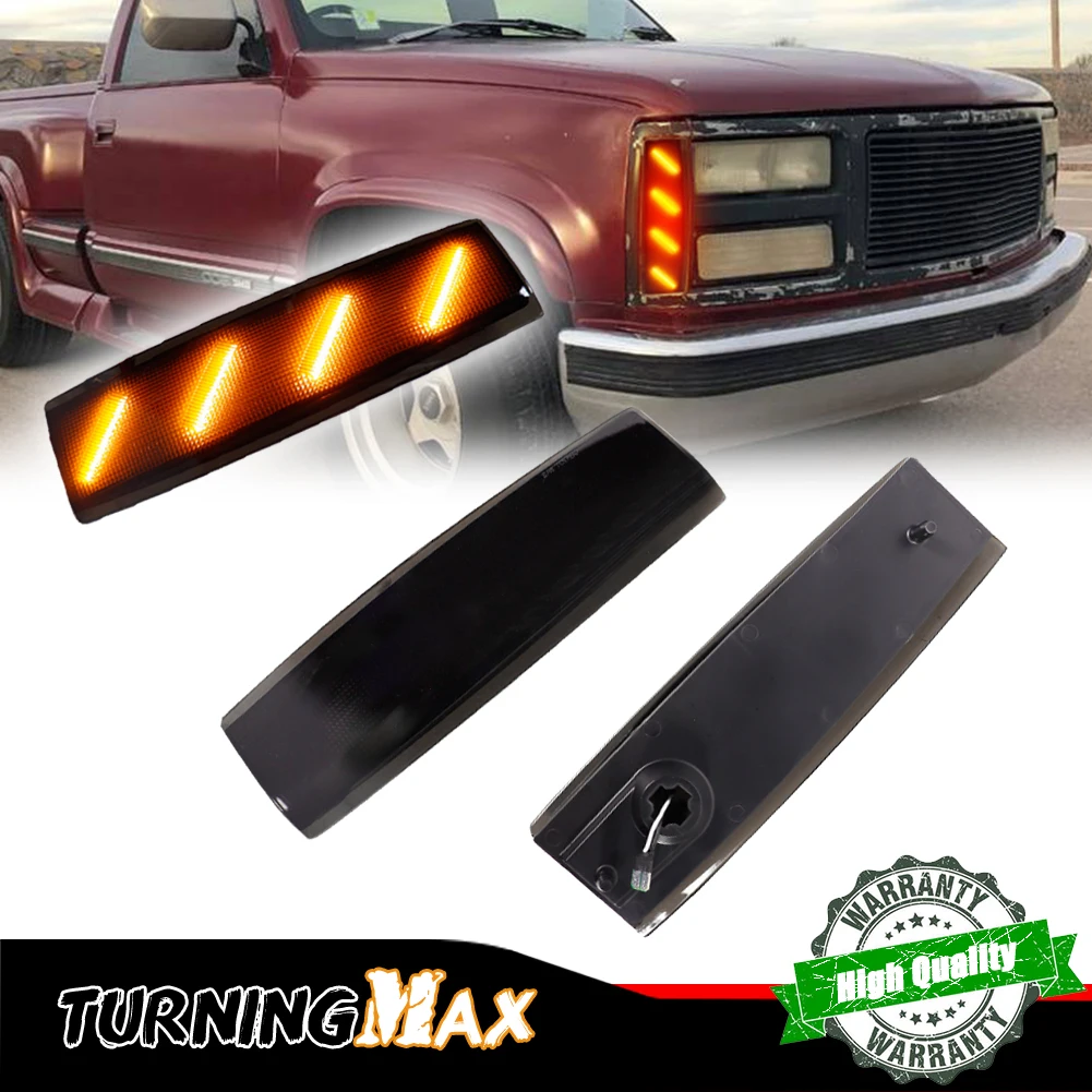 LED Front Bumper Side Marker Lights For 1988-1993 GMC C1500 C2500 C3500, For 1988-1993 GMC K1500 K2500, For 1992-1993 GMC Yukon