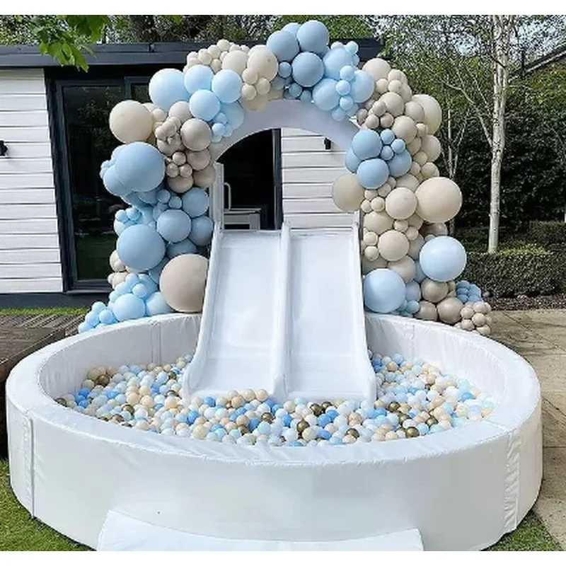 Special Offer: Beige and White Indoor Playground Set with Ball Pool, Tunnel and Slide for Rental