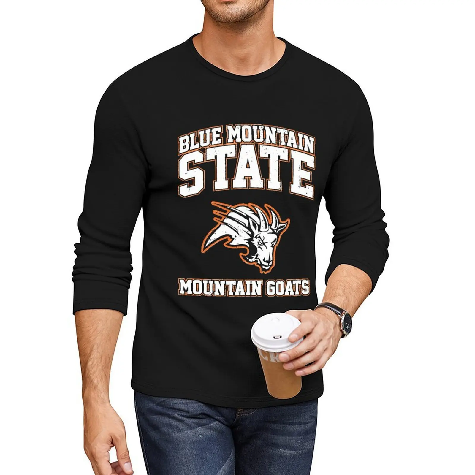 

Blue Mountain State Mountain Goats Long T-Shirt boys white t shirts black t shirts Tee shirt shirts graphic tees men clothing