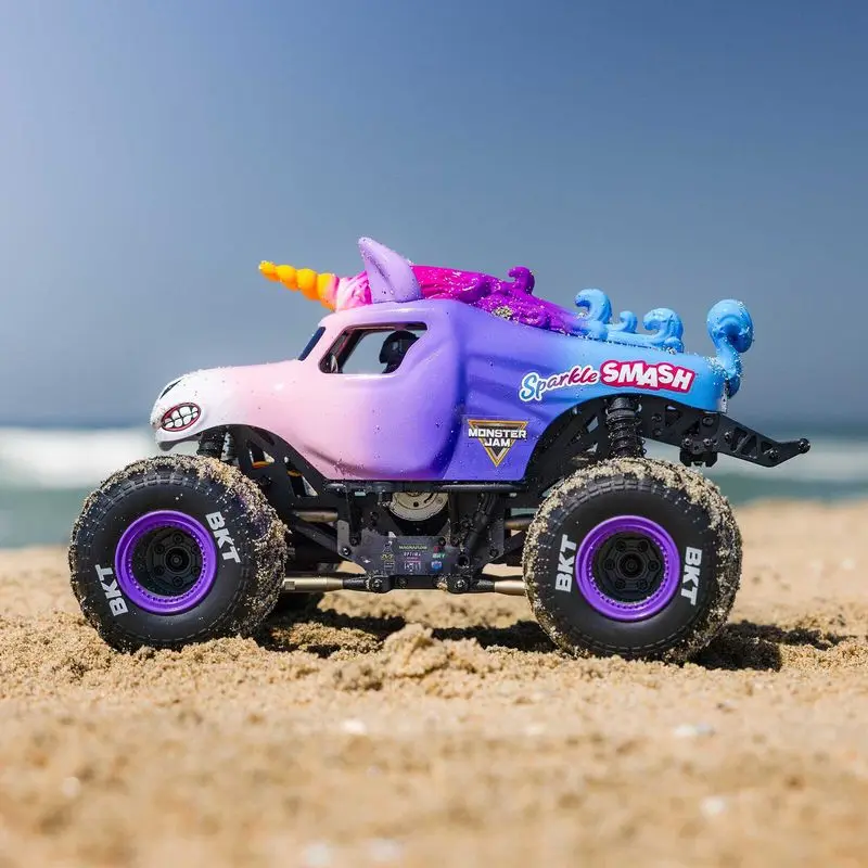 Losi 1/18 Mini LMT Sparkle Unicorn Remote Control 4WD Straight Axle Monster Truck Off Road Vehicle