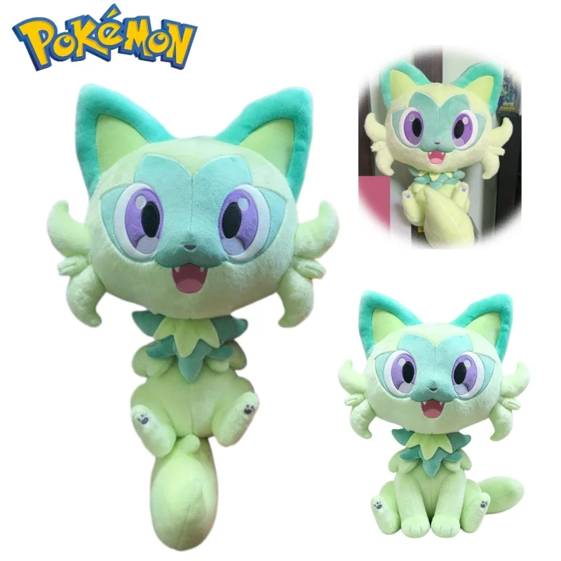 peluche-pokemon-sprigatito-48cm-morbido-pupazzo-imbottito-cuscino-giocattolo-da-collezione-kawaii-decorazione-per-la-camera-regalo
