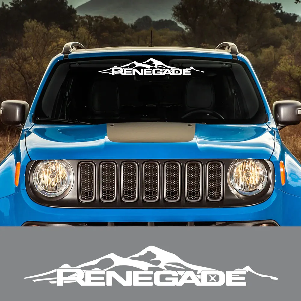 

Автомобильные ПВХ Наклейки на переднее и заднее лобовое стекло для Jeep Renegade, автомобильные аксессуары, Стайлинг, виниловая пленка с графикой гор, наклейки