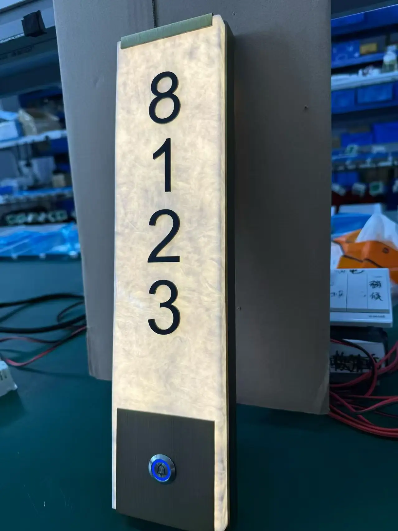 APCITL Verified Modern Eco-Friendly Illuminated Do Not Disturb DND Apartment Hotel Door Number Sign Walnut Wood Acrylic