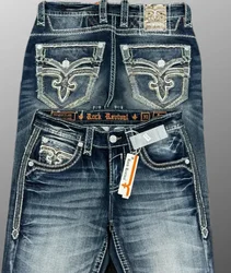 Nieuwe Stijl Blauw Geborduurd Kruispatroon Jeans Straat Harajuku Casual Hip Hop Mannen en Vrouwen Y2k Amerikaanse Retro Jeans