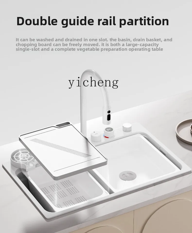 

Раковина XL, белая, с тайванским управлением, раковина для овощей, большой одинарный бак из нержавеющей стали 304, для домашнего использования