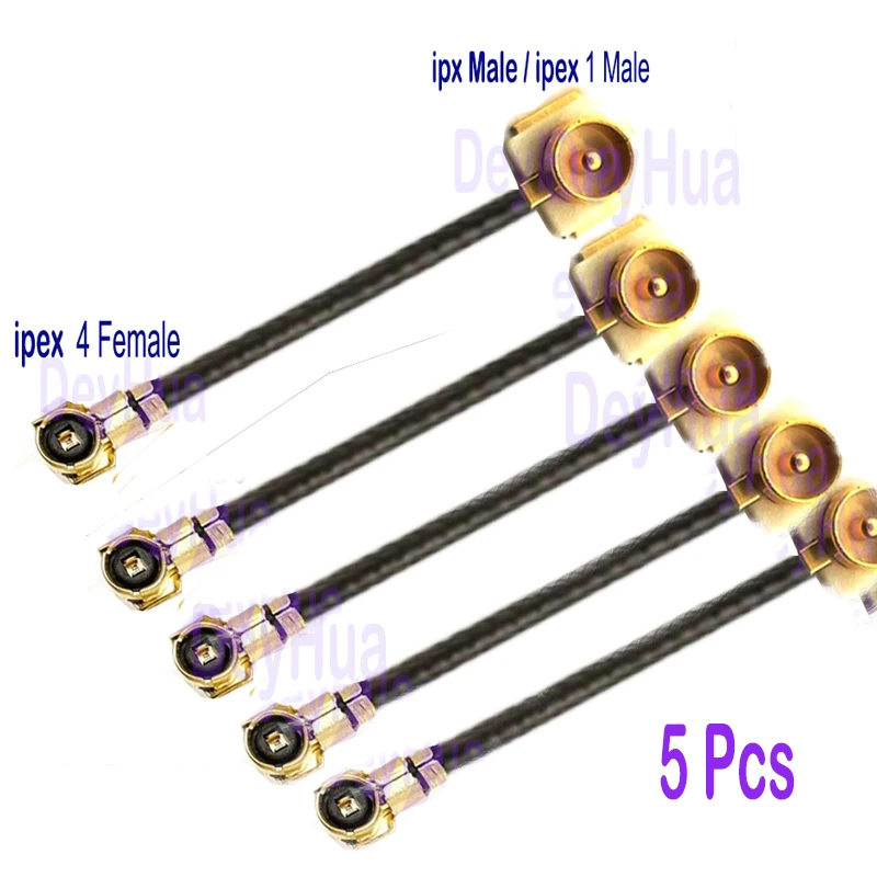 IPX U. Conector de cabo Fl, IPEX1 para IPEX4, 5 cm, 10cm, 15 cm, 20 cm, 30 cm, 5PCs