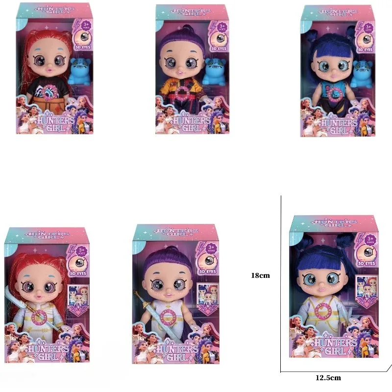 18cm 7 Inch Anime Kpop Demon Hunter Cute Tiger Vinyl Figure Doll Toy with 5D Eyes Music Function Ideal Kid Gift Toy Decorations