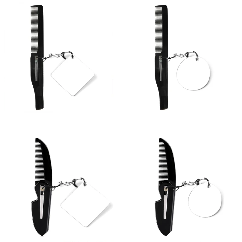 Sisir Kumis untuk Pria Sisir Jenggot Lipat dengan Sisir Penata Multifungsi Cermin