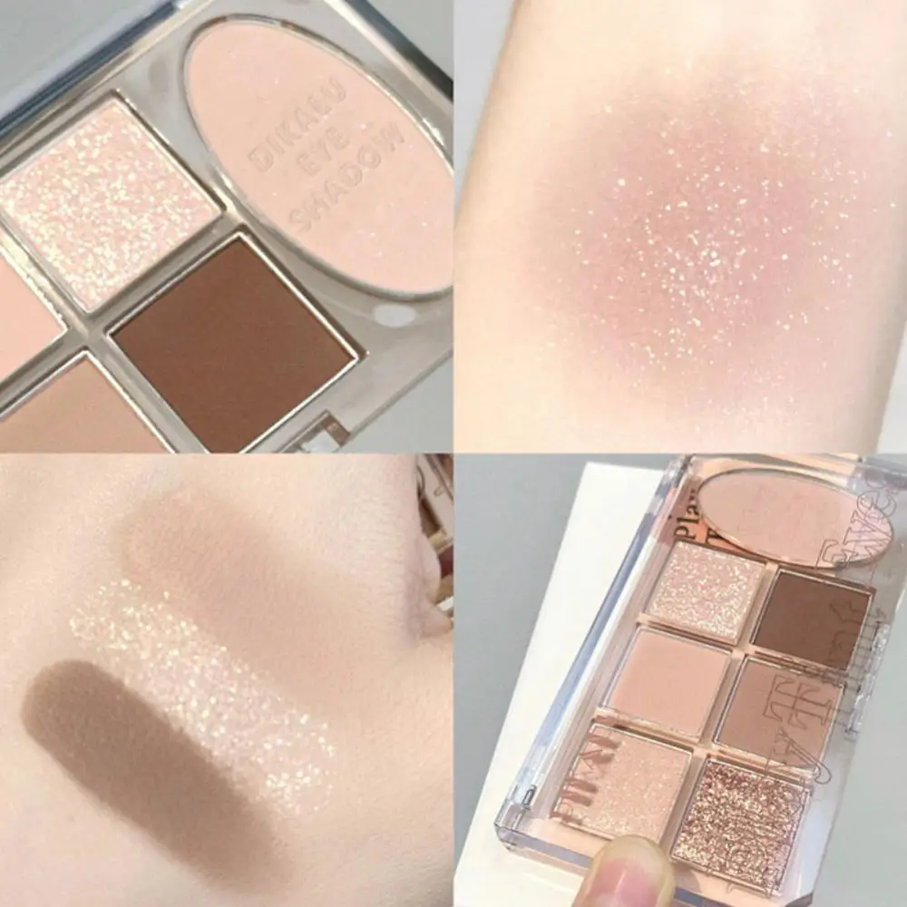 Nude กาแฟ7สีอายแชโดว์ Pearly Matte อายแชโดว์ Blusher Shimmer Matte Eyeshadow Sequins Eye Pigments