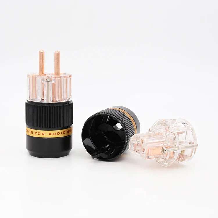 Viborg VE511+VF511 Прозрачный 99,99% чистая медь EUR Schuko Hi-Fi аудио Шнур питания Кабель Разъем питания IEC Гнездовой разъем