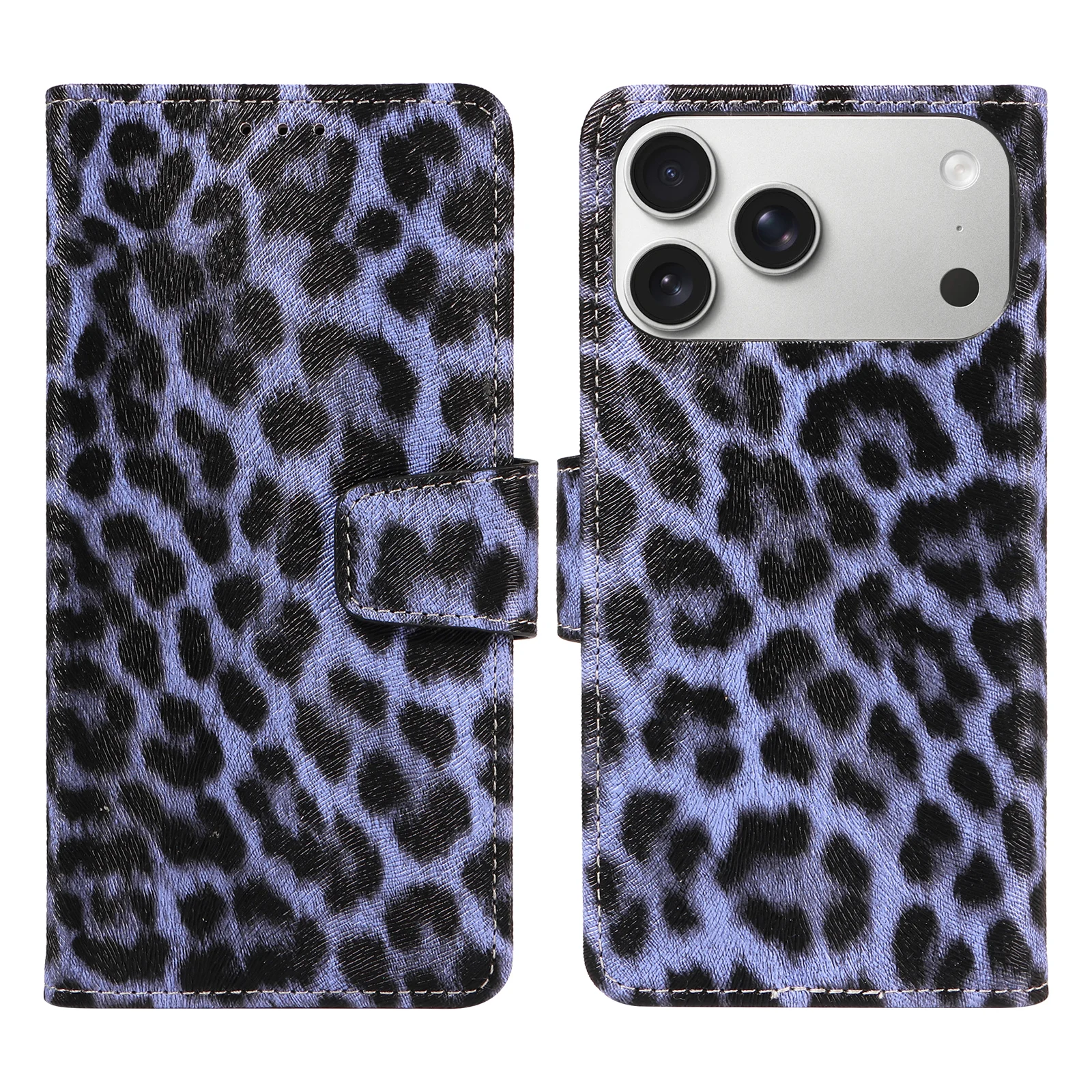 PU Leather Phone Case for Samsung A51 A50 A42 A40 A31 A22 A21 A06 A05 A03 A02 Leopard Print Magnetic Stand Anti Drop Phone Cover