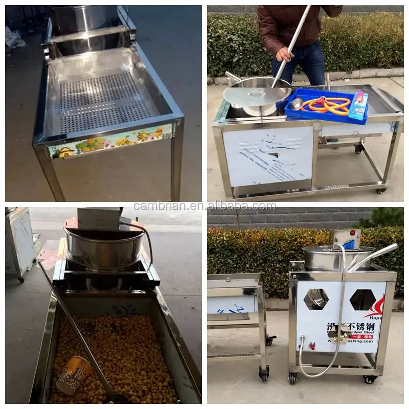 New design multi flavoured kettle corn popcorn machine industrial popcorn puffing machine