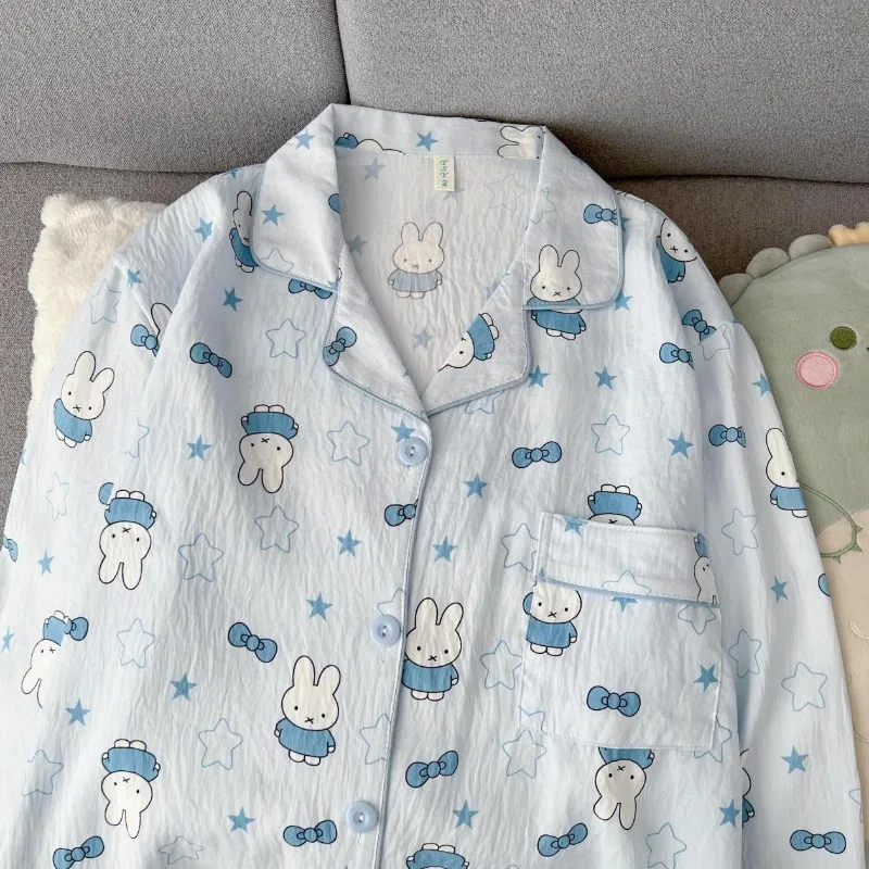 

Miffy Pajama Set Cute Cartoon Long Sleeve Pants Cloud Soft Breathable Versatile Loungewear for Home Casual Gift for Women