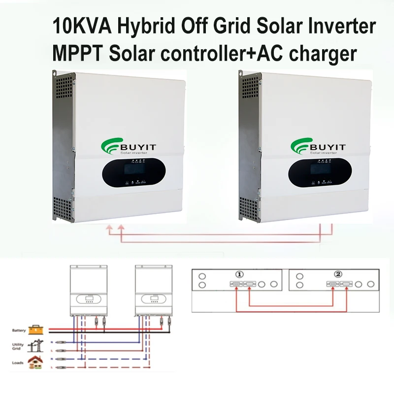 Parallel Function 5.5KW Solar Inverter 500Vdc 100A MPPT 48V Off Grid Pure Sine Wave  Can Activate LifePO4 Battery With WIFI