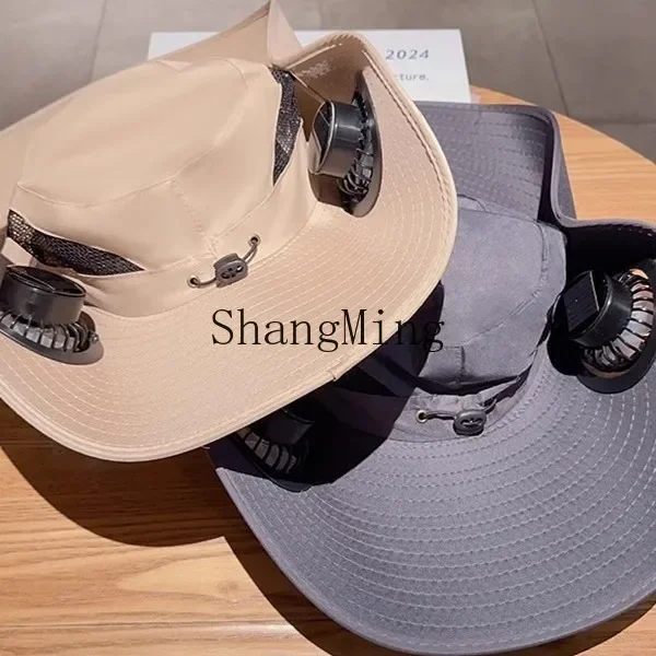 CL  solar fan hat big brim sun hat men's summer outdoor fishing sun protection hat UV protection mountaineering