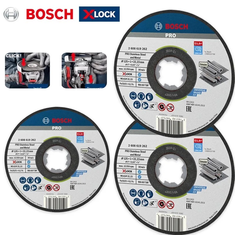 

Bosch Accessory X-Lock Professional Metal Stainless Steel Slicing Tool 125X1Mm Compatible with X-Lock System Angle Grinder