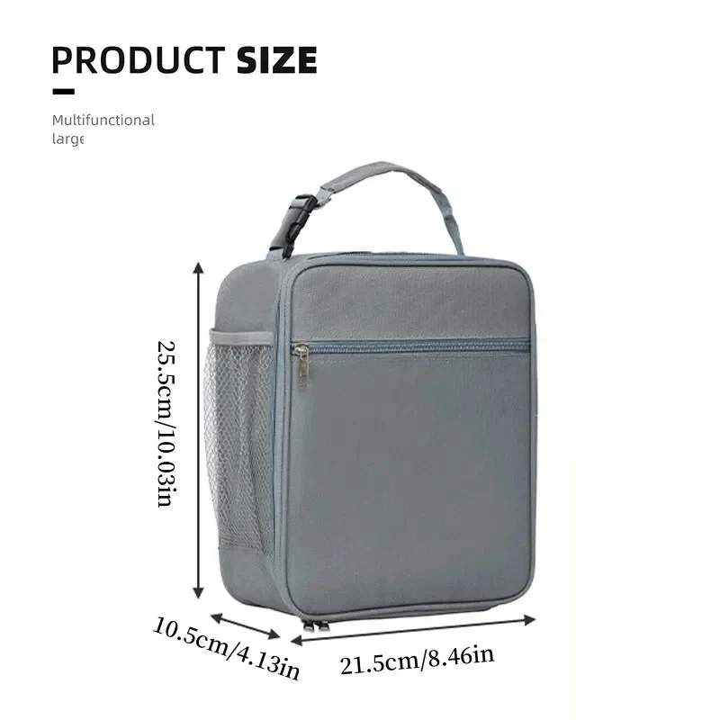Neue isolierte Lunchtasche mit großer Kapazität, verdickte, wasserdichte, tragbare Lunchbox-Tasche aus Aluminiumfolie für Studenten, Büroangestellte – Detail 1