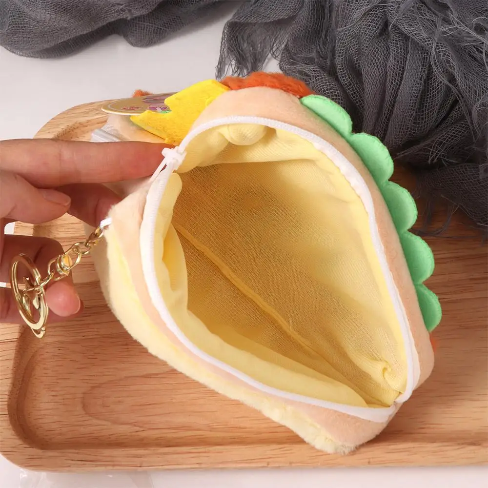 Creative Hamburger Sandwiches Storage Bag Cartoon Princess Zero Wallet Portable Kawaii Plush Small Purse Friends