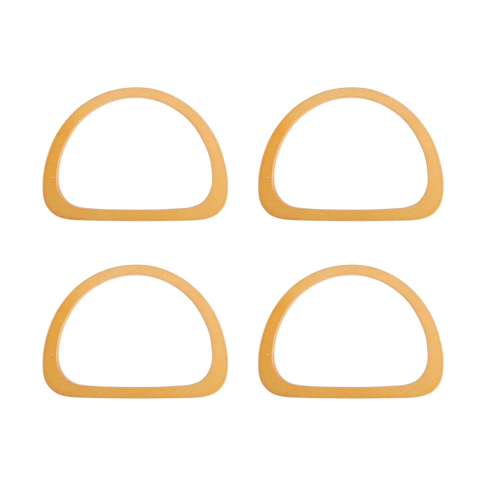 4Pcs Wooden Oval D Shape Bag Handles Creative Fashion Handbag Replacement Frames DIY Purse Making Accessories Lightweight