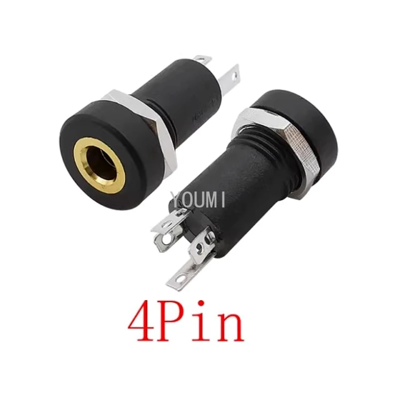 10pcs 3.5mm Audio Jack Socket 3/4 Pole Stereo Solder Panel Mount 3.5 Mm Headphone Female Socket Connector with Nut for PJ392A