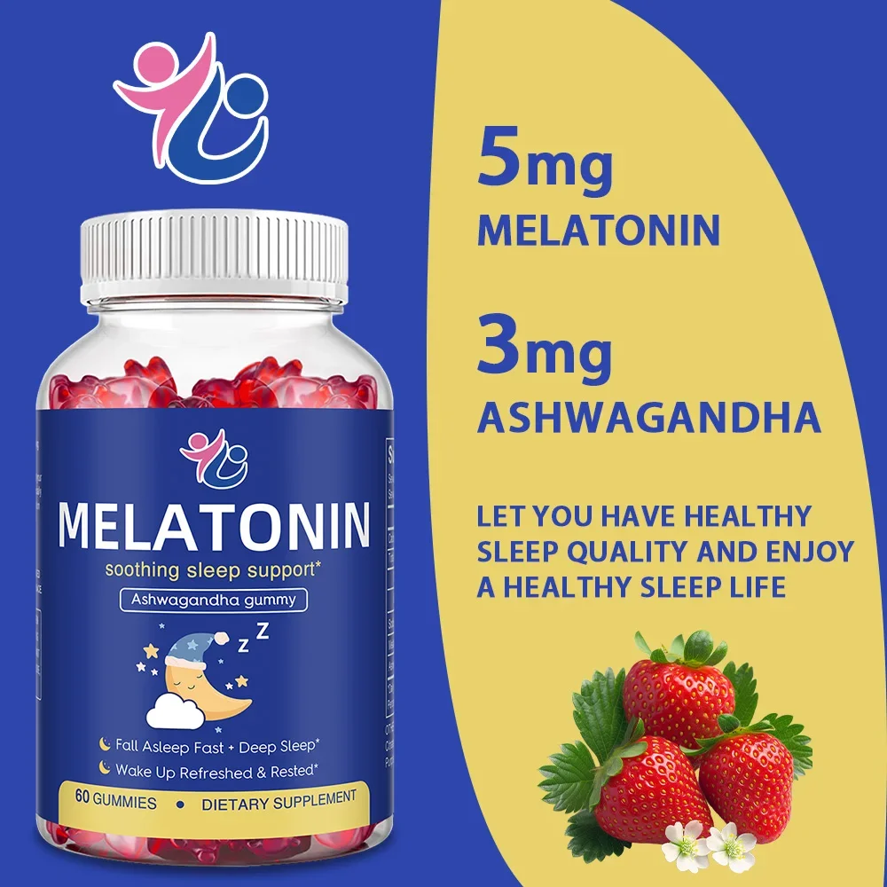 Melatonin Gummies - Support Deep Sleep, Relieve Anxiety, Improve Sleep Quality, Enhance Immunity, and Increase Mental Vitality