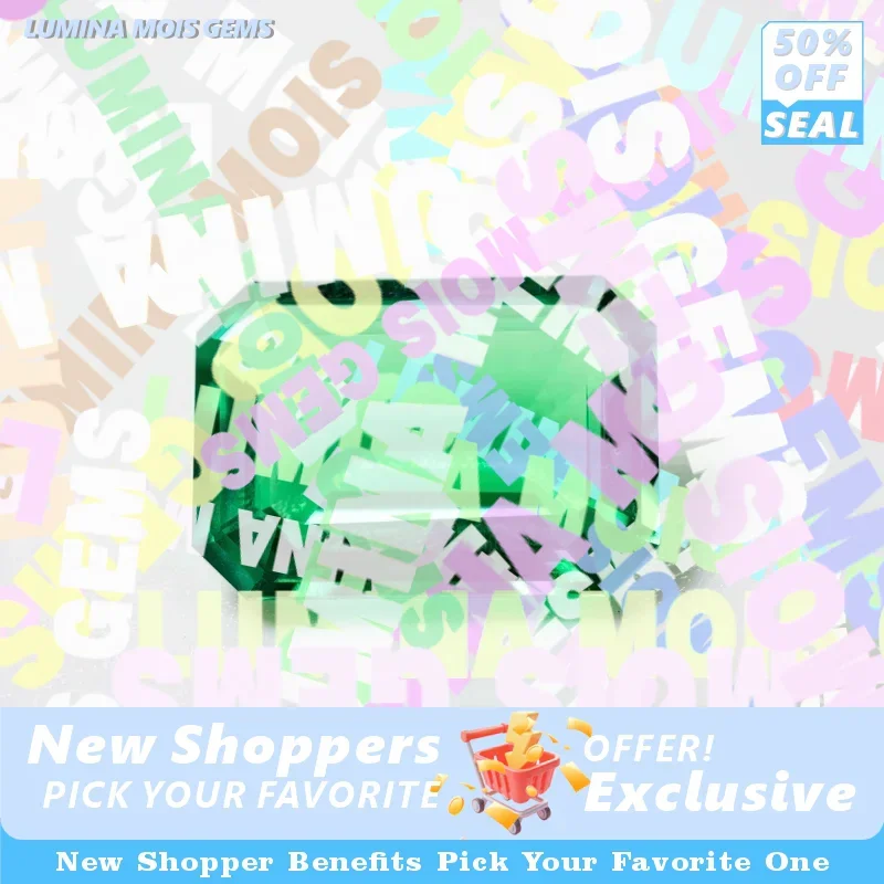 

ABC-Emerald Rectangle Shape Laboratory Hydrothermal Colombia Size 12x16mm for Diy Jewelry Making Materials Selectable AGL Certif