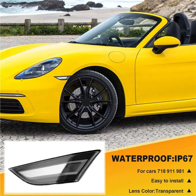 2X Front Side Marker Lights Fender Light Leaf Lamp For Porsche 991 981 718 Boxster Cayman Turbo 2012+ Left 99163125505-AS55