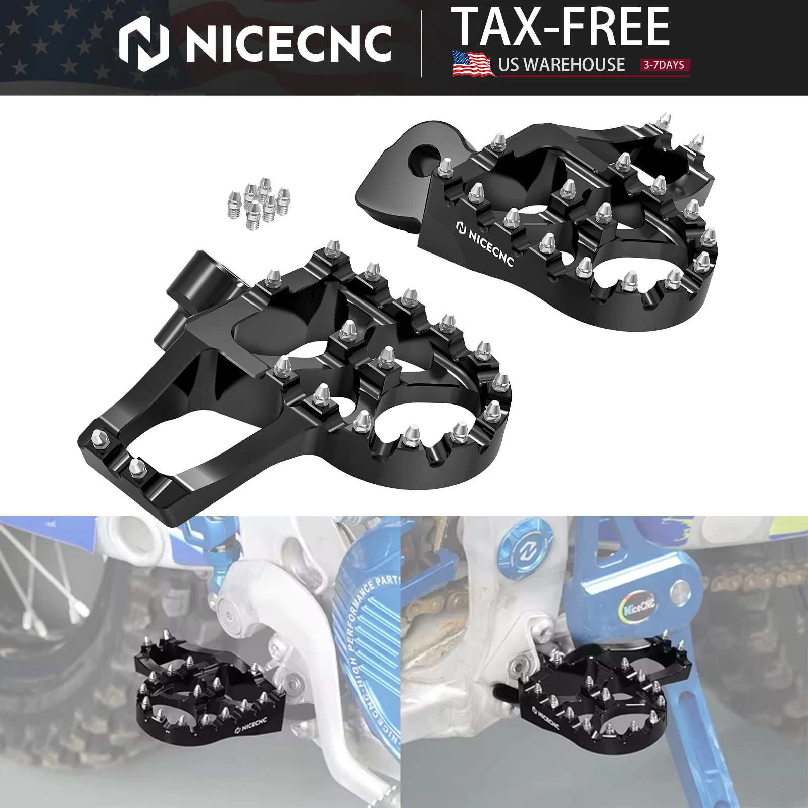 

For Yamaha Tenere 700 T700 XTZ 700 2019-2024 Forged Enlarged Footrest Footpegs Foot Pegs Rest Tenere 700 Rally Edition 2020-2023