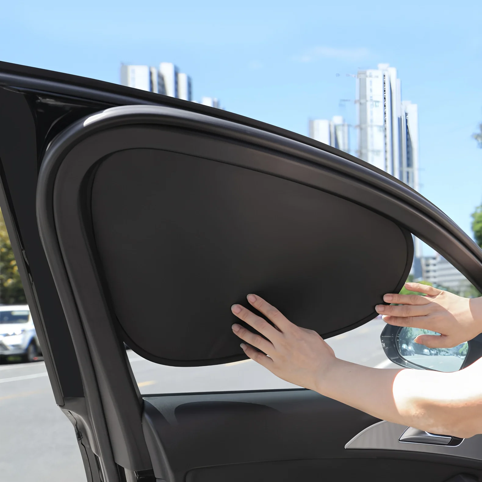 

2026 Electrostatic Sun Visor For Car Side Window 4-layer Sun Shade Curtains Anti-glare Uv-blocker Auto Internal Blocker 99.9% Uv