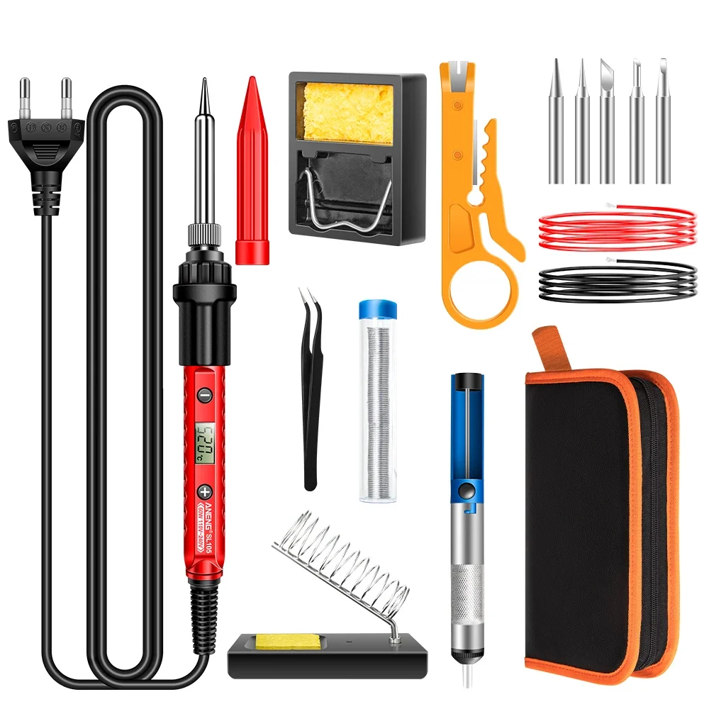 ANENG SL105 Digital Electric Soldering Irons Kit 60W Adjustable Temperature 180-520℃ Constant Display Smart Welding Repair Tools