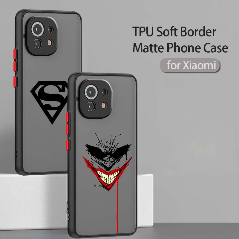 

S-Superman J-Joker Cool Logo Phone Case For Xiaomi 14T 13T 13 12T 12 12S 11T 11 11i 10 10T Ultra Pro Lite Frosted Translucent