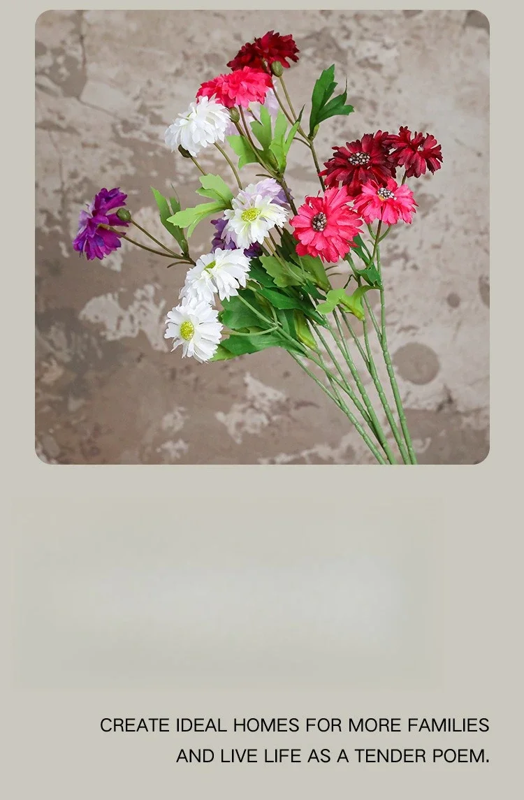 15/20 Stück Künstliche Blumen Seiden-Weiße Quallen Windmühlen-Chrysanthemen Auditorium-Dekoration Kunstblumen Künstliche Gänseblümchen-Zweige – Detail 7