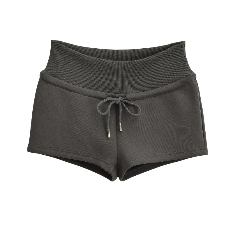 Threaded Elastic Waist Casual Shorts for Women Summer New American Spicy Girl Drawstring Show Figure Straight Hot Pants Cotton