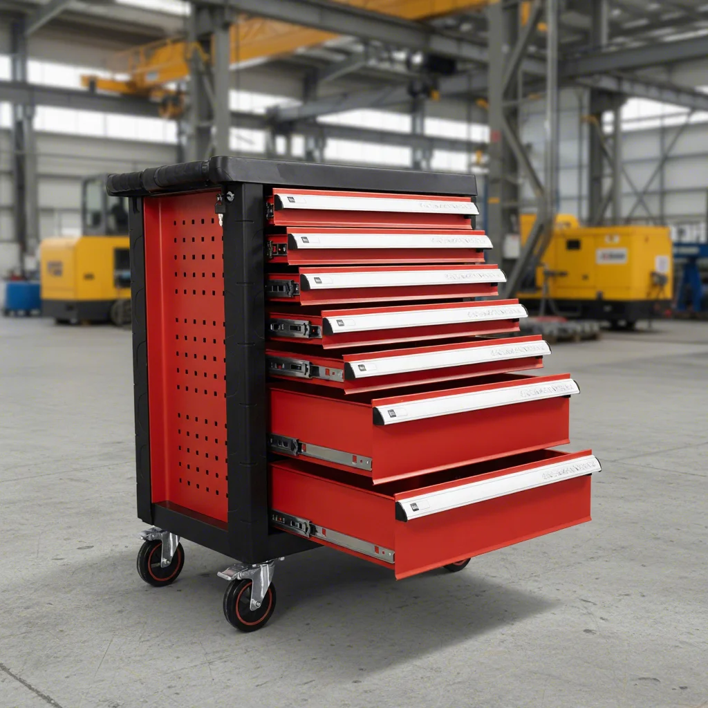 

Tool Cabinet Comfort Handle Mobile Utility Drawers Workshop Toolbox Lockable Anti Corrosion Embedded Nuts Tool Chest Trolley