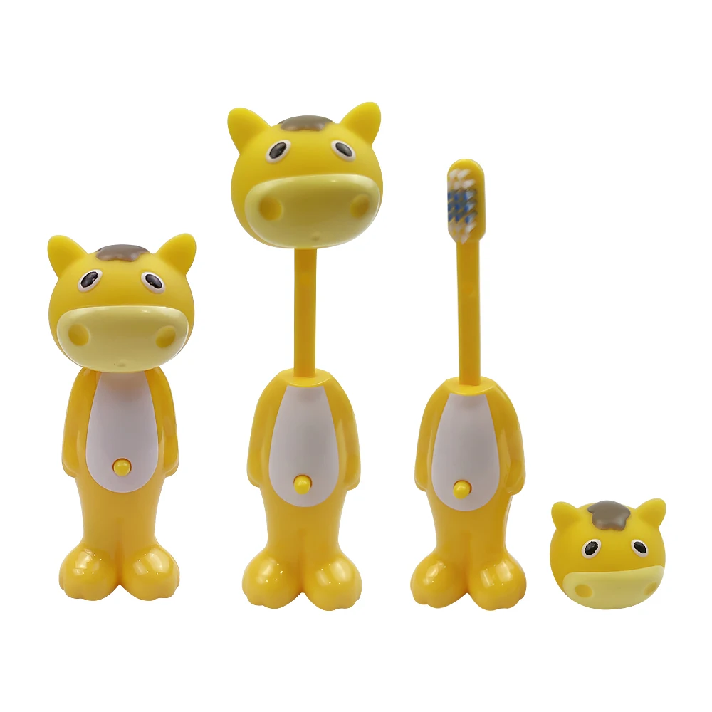 Baby Retractable Toothbrush Cute Cartoon 1PC Animal Shape Soft Toothbrush Kids Dental Oral Care Brush Tool Training Toothbrushes