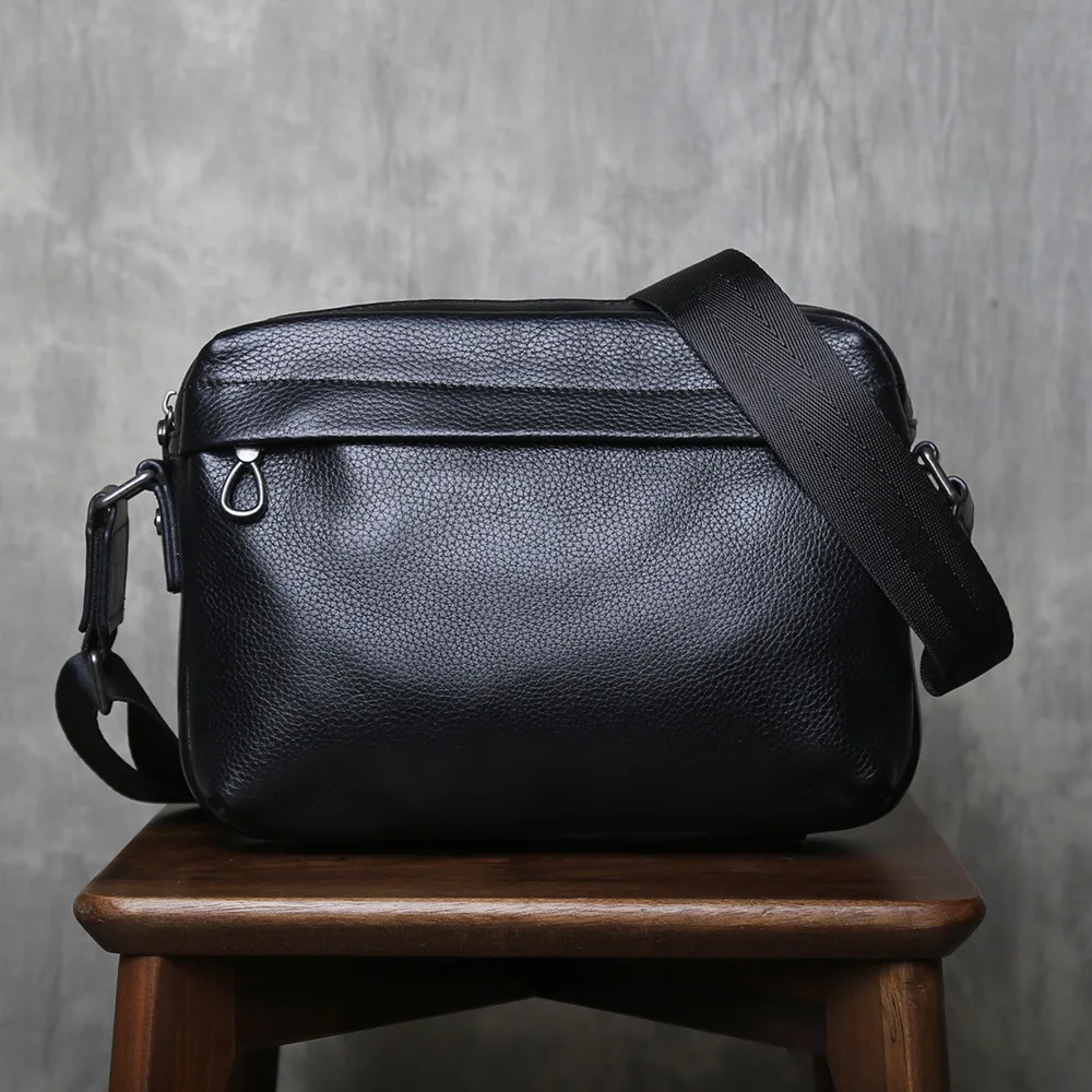 New Arrival Top Layer Cowhide Men Crossbody Bag Large Capacity Fashion Horizontal Real Leather Single Shoulder Bag