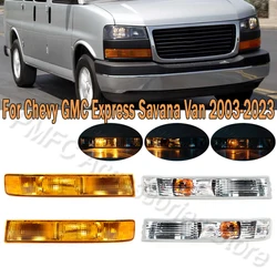 1Pair Car Front Bumper Fog Light Turn Signal Light Lamp For Chevy Express GMC Savana Van 2003-2014/2023 GM2521188 GM2520188