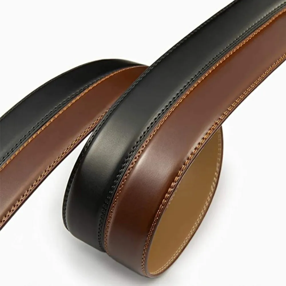 Luxe 115/125/135/145 cm hommes ceinture noir marron 3.5 cm de large ceintures en cuir véritable sans boucle ceinture en peau de vache Cinturones Para Mujer