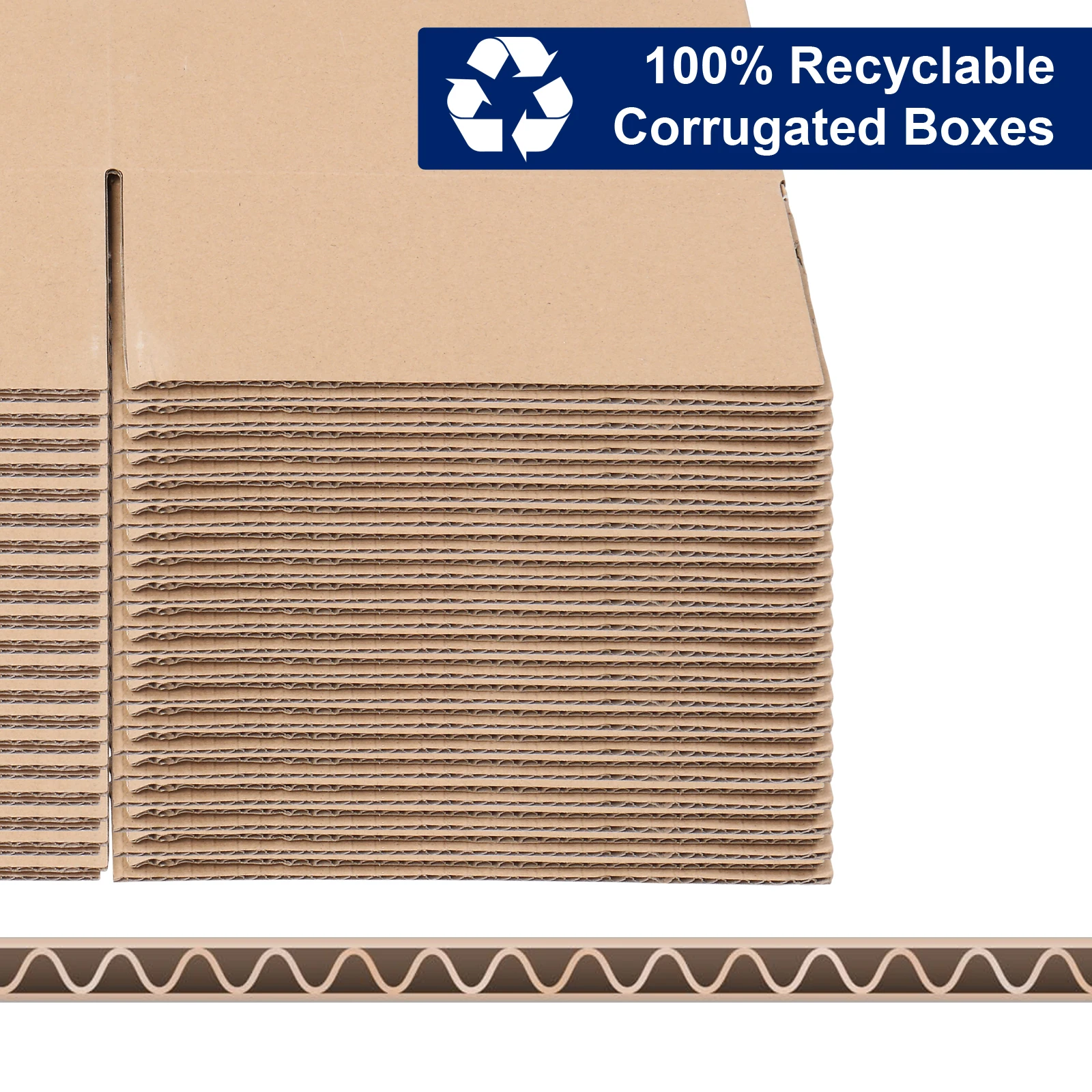 50pcs Box Mailers 8 "x 8" X 8 "(20.3x20.3x20.3cm) Thick 3mm Corrugated Cardboard Box in Kraft Paper Color