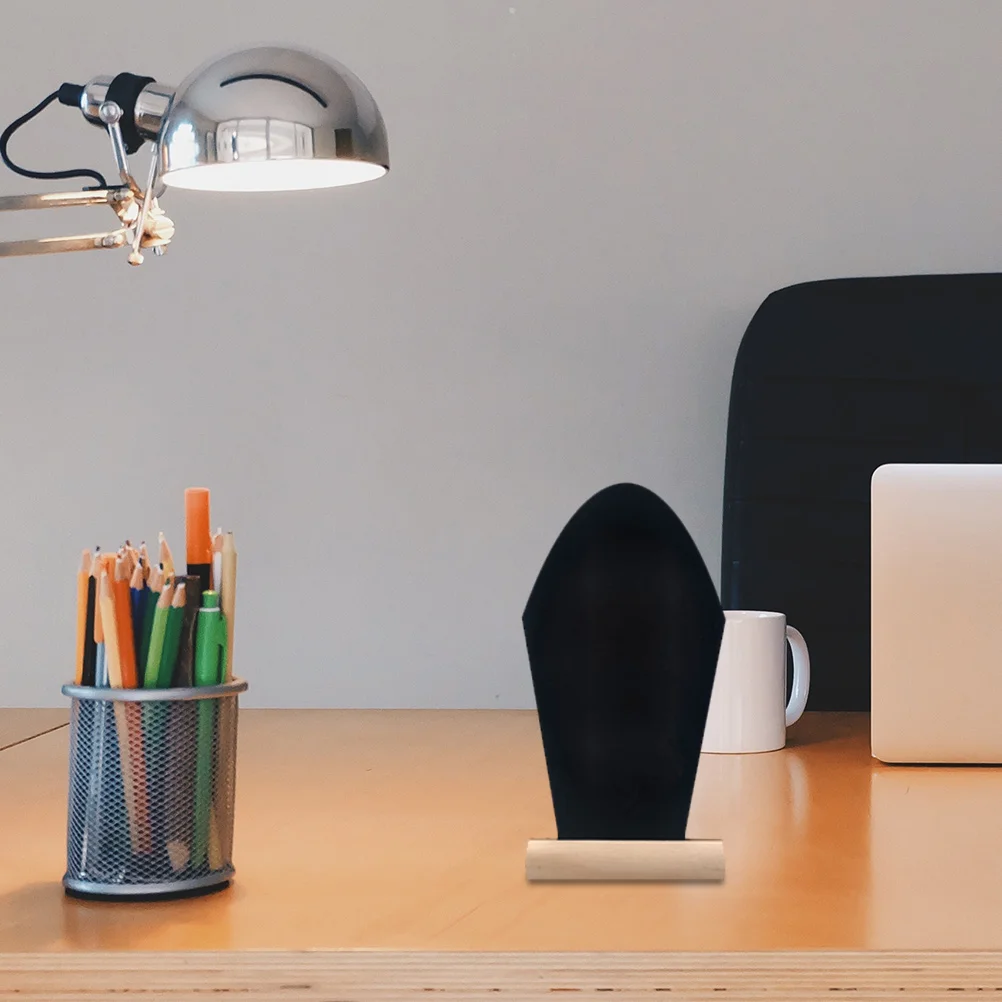 

3Pcs Wooden Blackboards Decor Mini Chalkboards Two-Sided Desktop Reusable Message Boards Notice Display Signs for Home Bar