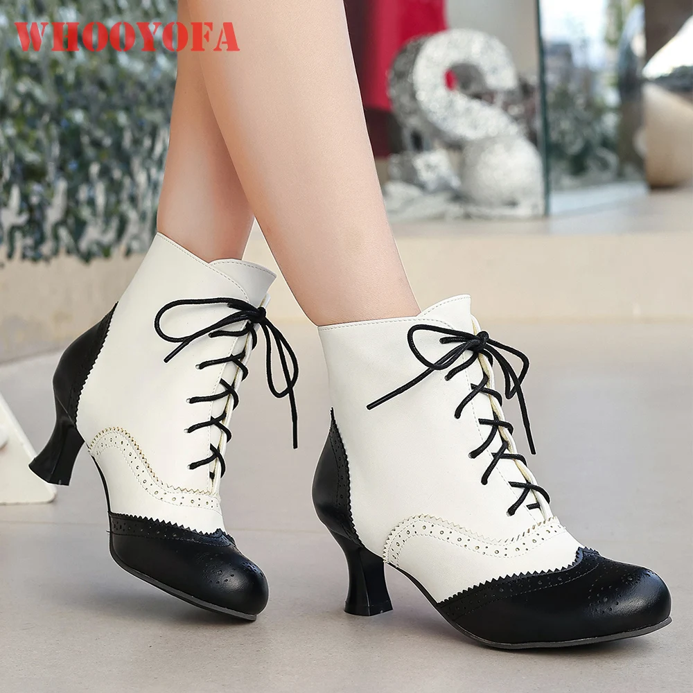

2026 Winter New Comfortable Black Yellow Women Ankle Boots 6cm High Heels School Lady Shoes Plus Small Big Size 12 30 42 45 48