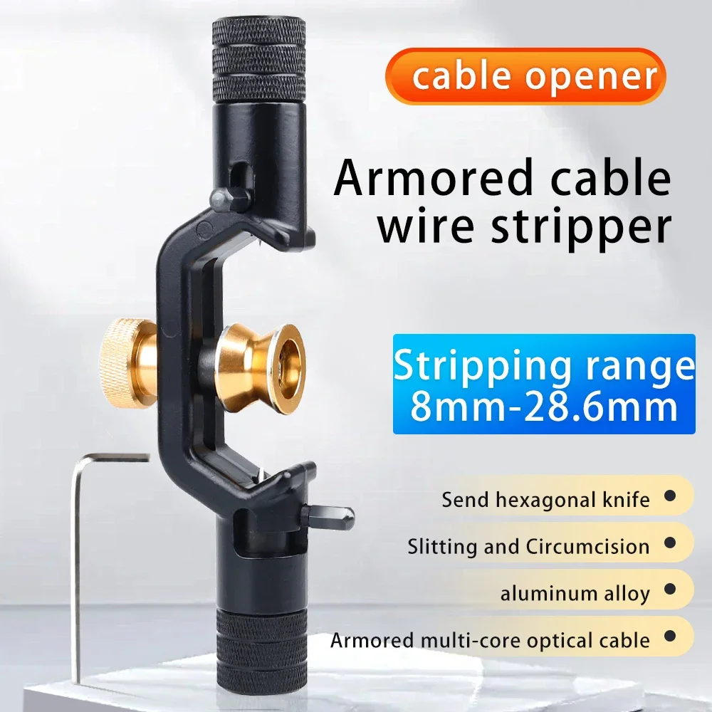 Skylynn High Quality Dual Blade Armored Optical Fiber Cable Opener, GYXTW Cable Sheath Cutter For Fusion Splice