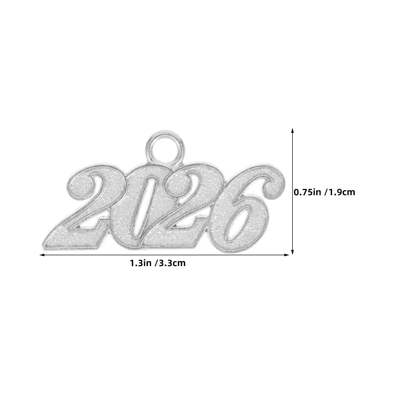 100Pcs Class of 2026 Graduation Tassel Charms Silver Year Signet Pendants DIY Cap Bracelets Decorations Graduation Hat Tassels