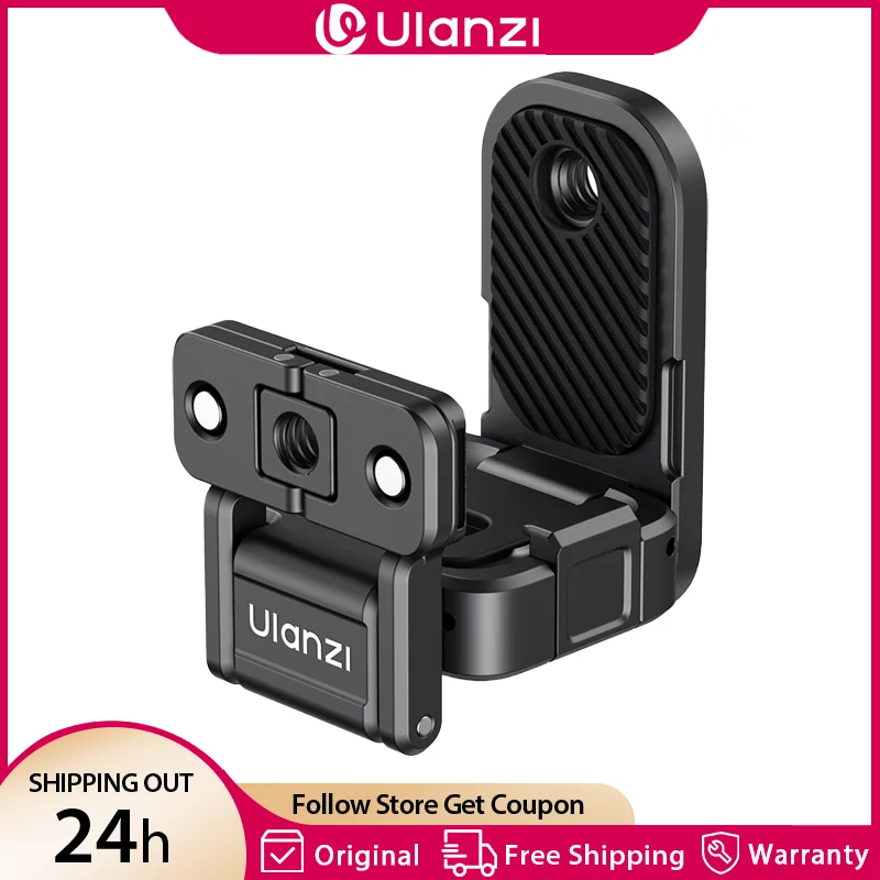 

Ulanzi PK16 Magnetic Quick Release Base for DJI OSMO Pocket 3 270° Adjustable Action Cameras Holder with Gopro Mount 1/4" Screw