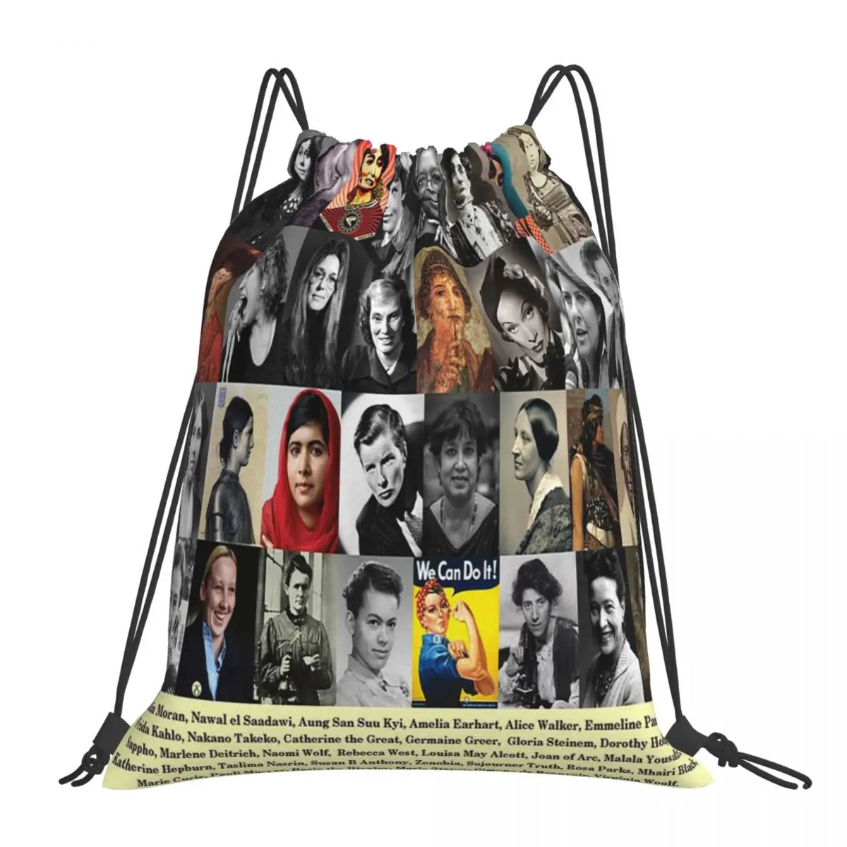 

Feminist Backpacks Casual Portable Drawstring Bags Drawstring Bundle Pocket Storage Bag Book Bags For Travel Students